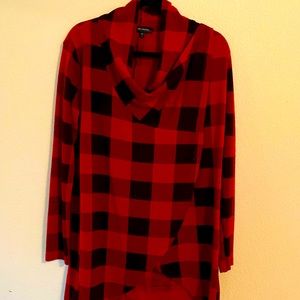 The Limited large Buffalo Plaid Swing-Wrap Top